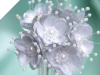 Faux Pearl Flower-Silver.72/pk