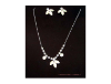 Flower Petal Rhinestone Necklace & Earring Set