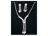 Rhinestone & Pearl Drop Necklace & Earring Set
