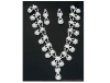Rhinestone and Pearl Necklace & Earring Set