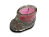 Glass Baby Boot Candle - PINK
