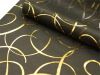 Non-woven Swirl Print Fabric Gold/Black - 48cm x 9.14m