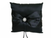 Rhinestone Button Ring Pillow - Black