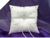 Rhinestone and Pearl Ring Pillow-Ivory