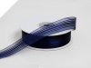 2.22 cm Satin Stripe Organza - Navy Blue