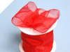 6.35 cm Wired Organza-Red