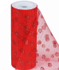 Glitter Polka Dot Tulle Roll 15.24cm x 9.14m - Red