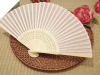 Asian Silk Folding Fans - White