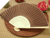 Asian Silk Folding Fans - Chocolate