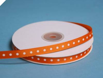 0.95 cm Grosgrain Polka Dot -Coral Orange 0.95 cm Grosgrain Polka Dot -Coral Orange